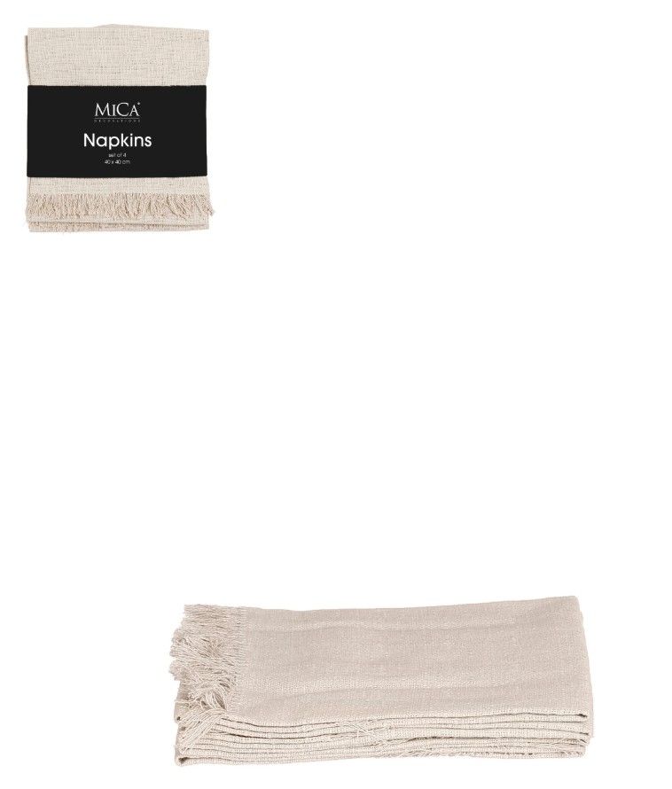 Villia Napkins Beige 4 Pack 40x40cm