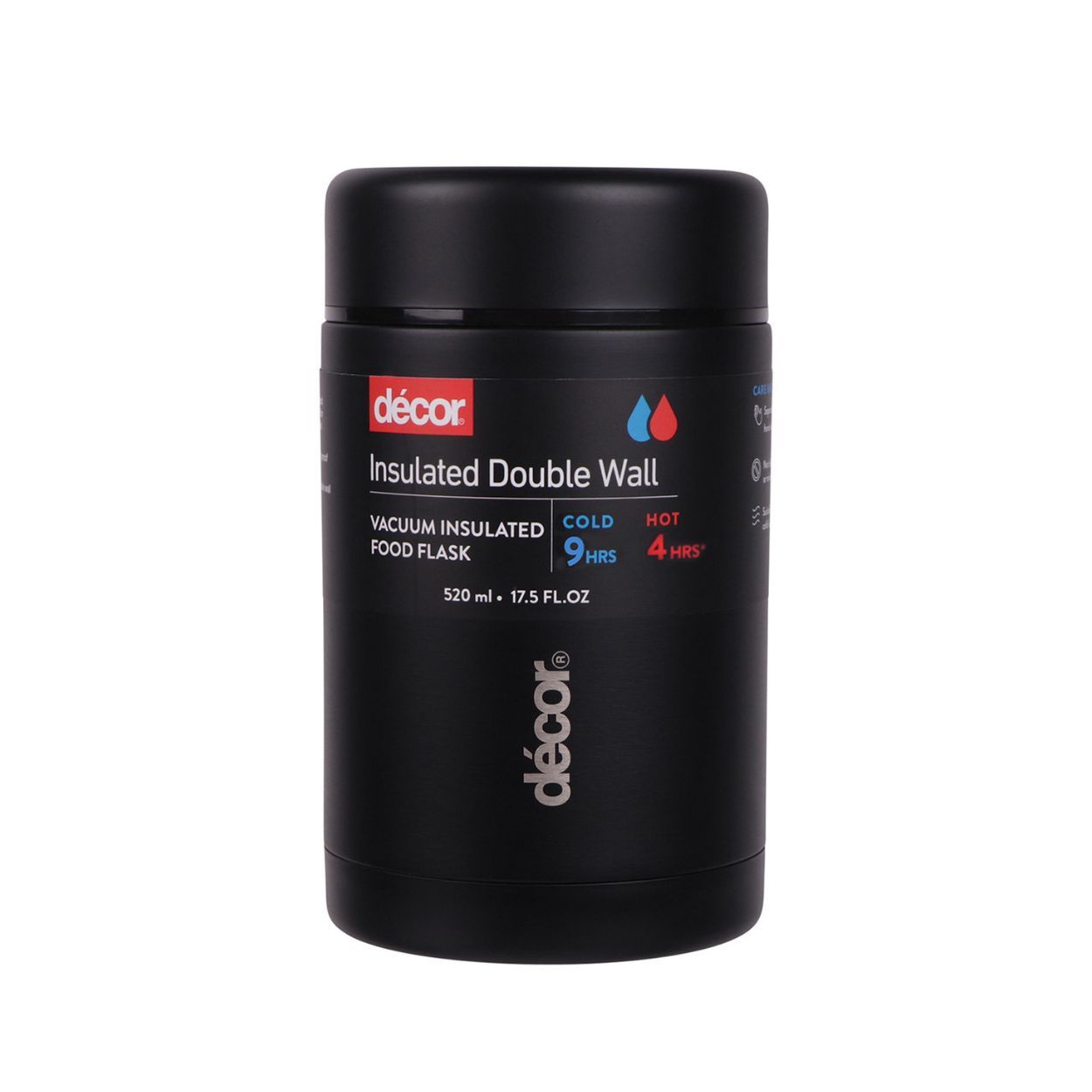 DECOR VACUUM FOOD FLASK 520ML BLACK
