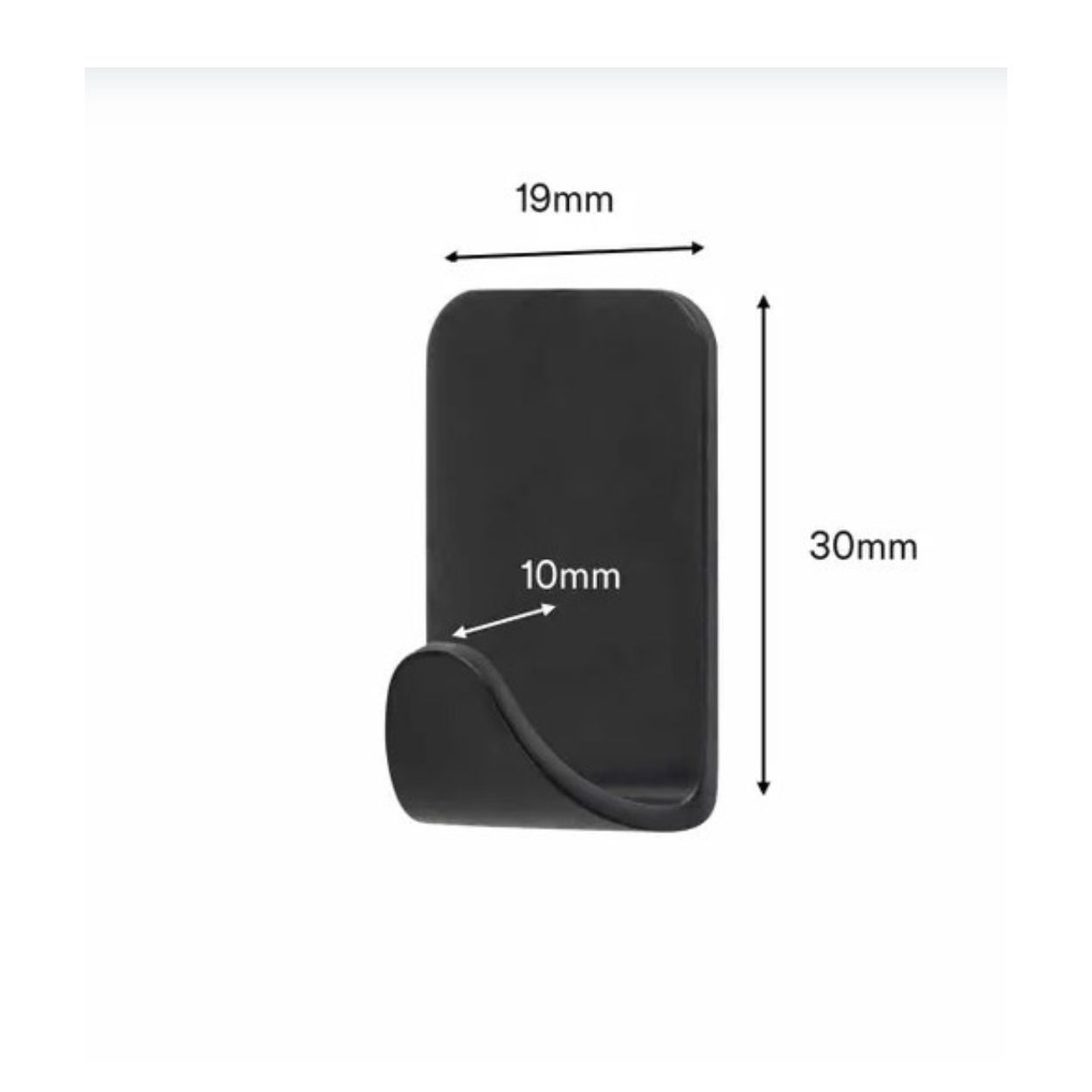 Small Metallic Hook Matte Black