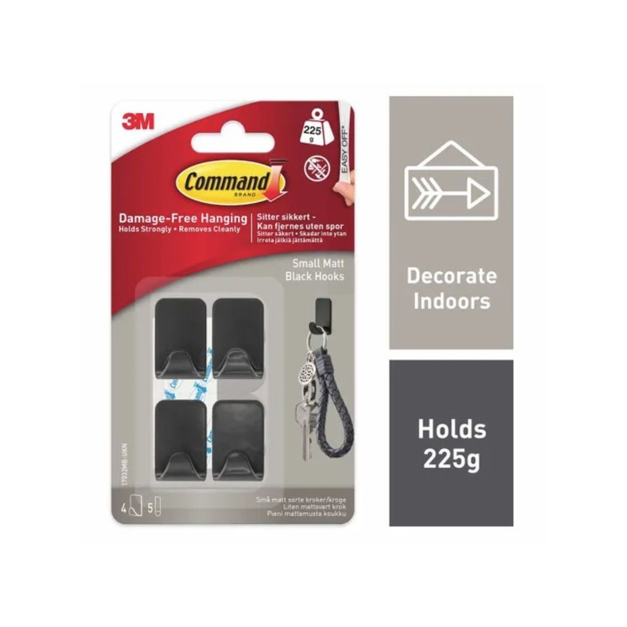 Small Metallic Hook Matte Black