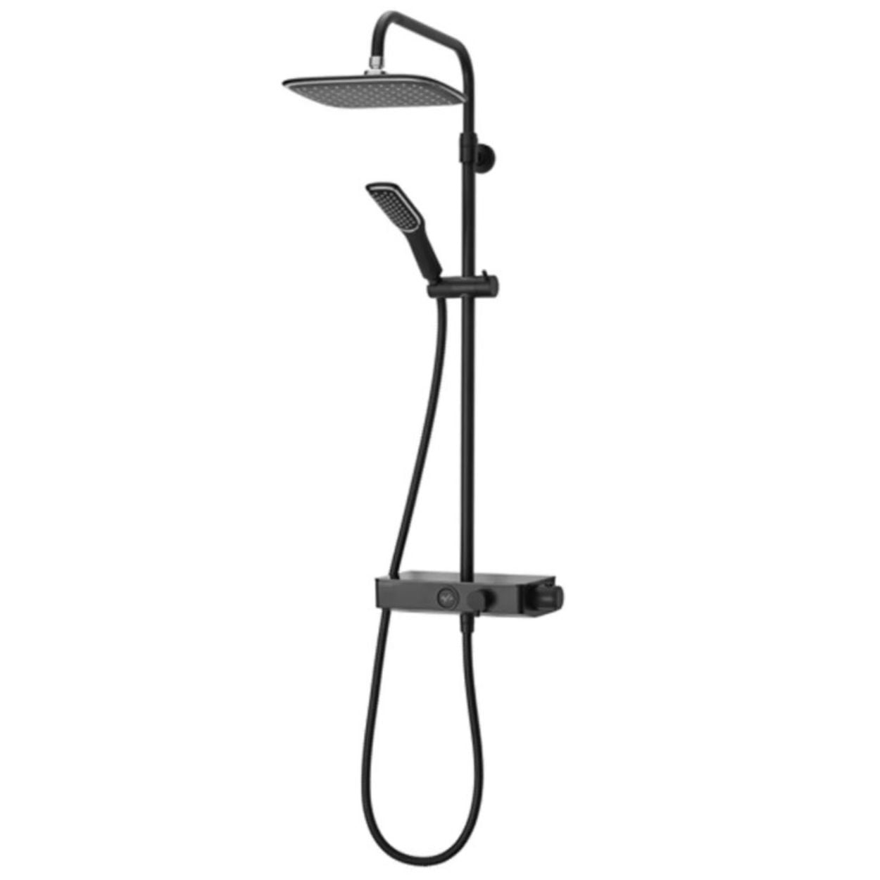 Triton Push Button Bar Diverter Mixer Shower - Black