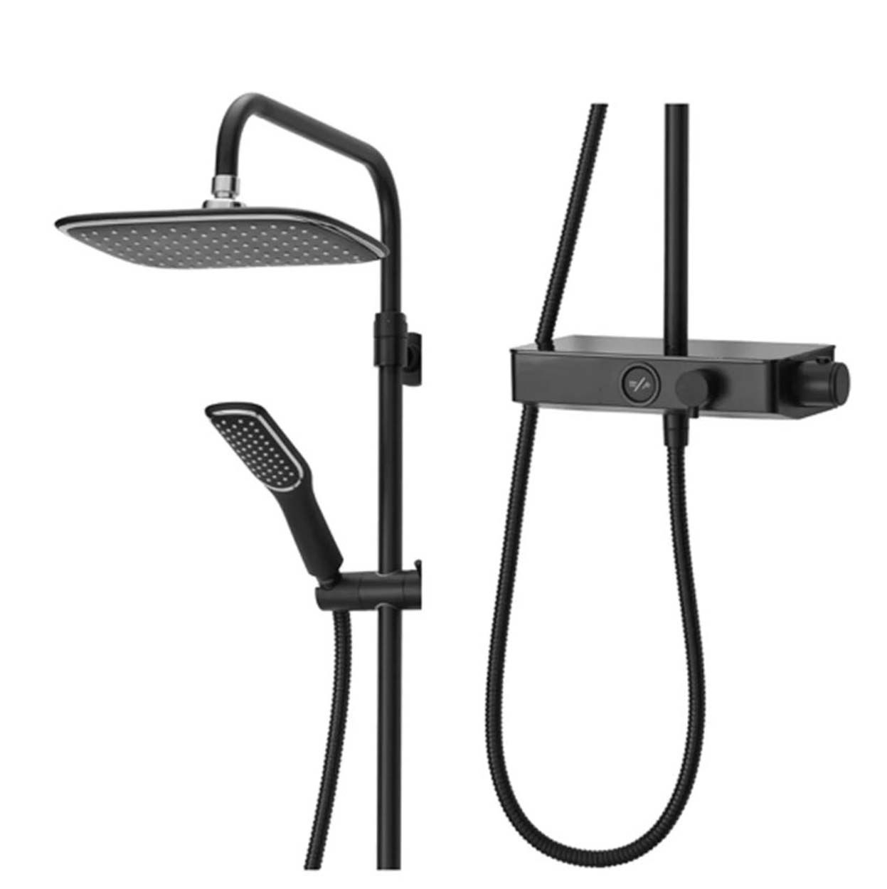 Triton Push Button Bar Diverter Mixer Shower - Black