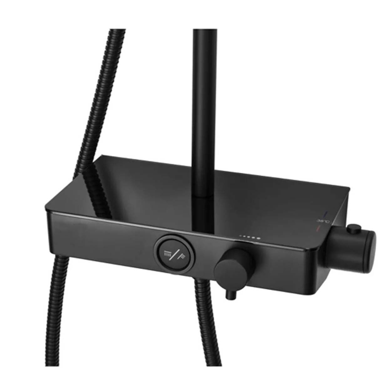 Triton Push Button Bar Diverter Mixer Shower - Black