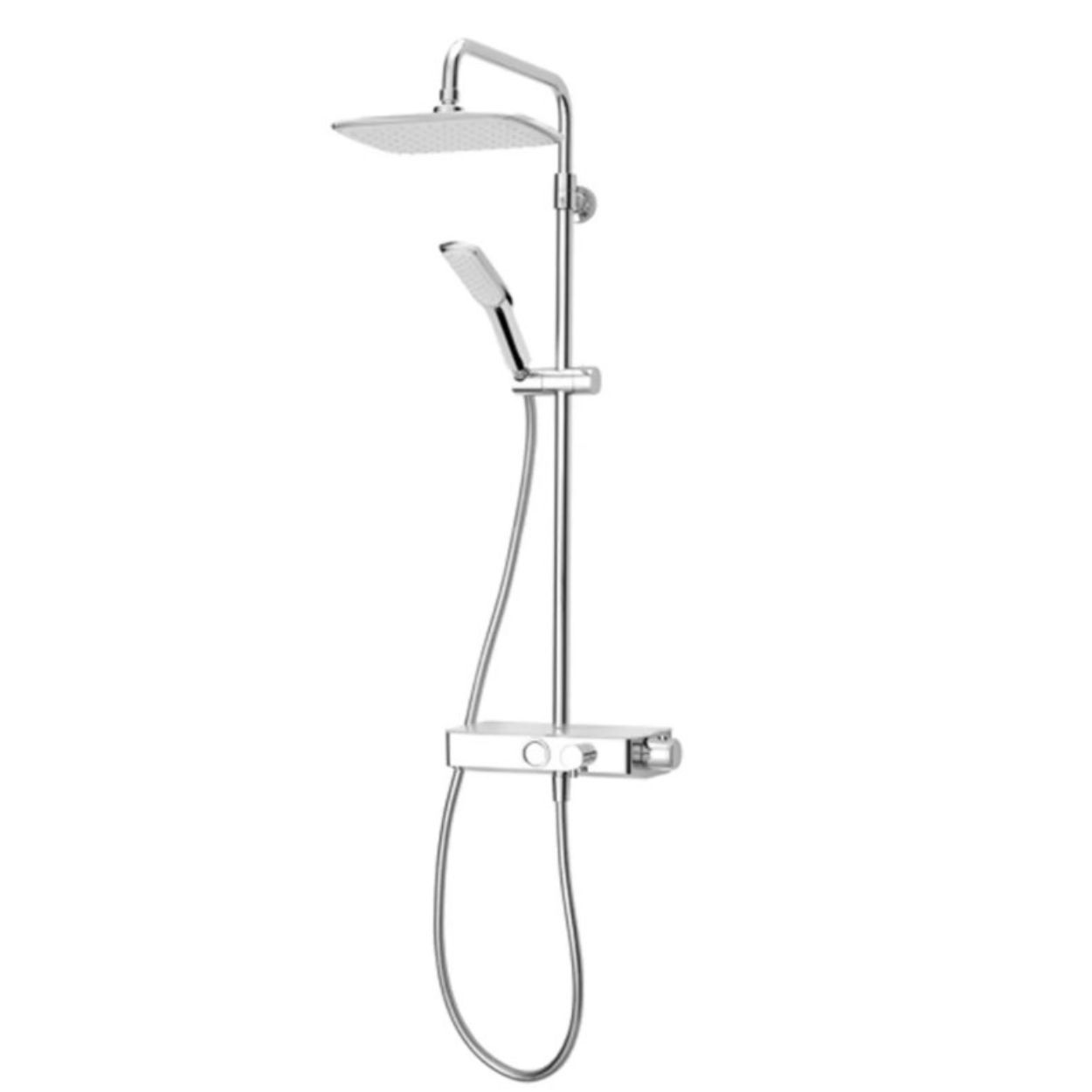 Triton Push Button Bar Diverter Mixer - Chrome