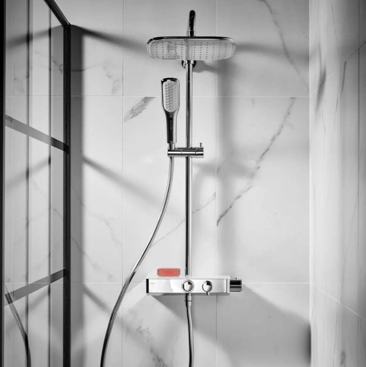 Triton Push Button Bar Diverter Mixer - Chrome