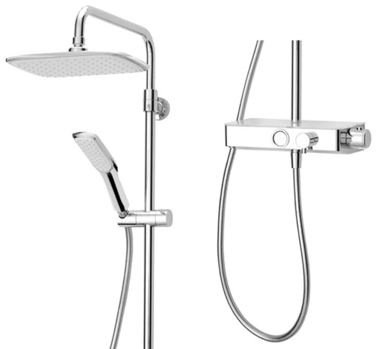 Triton Push Button Bar Diverter Mixer - Chrome