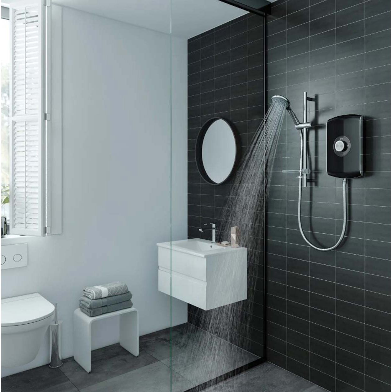 Triton Amore Electric Shower - Gloss Black