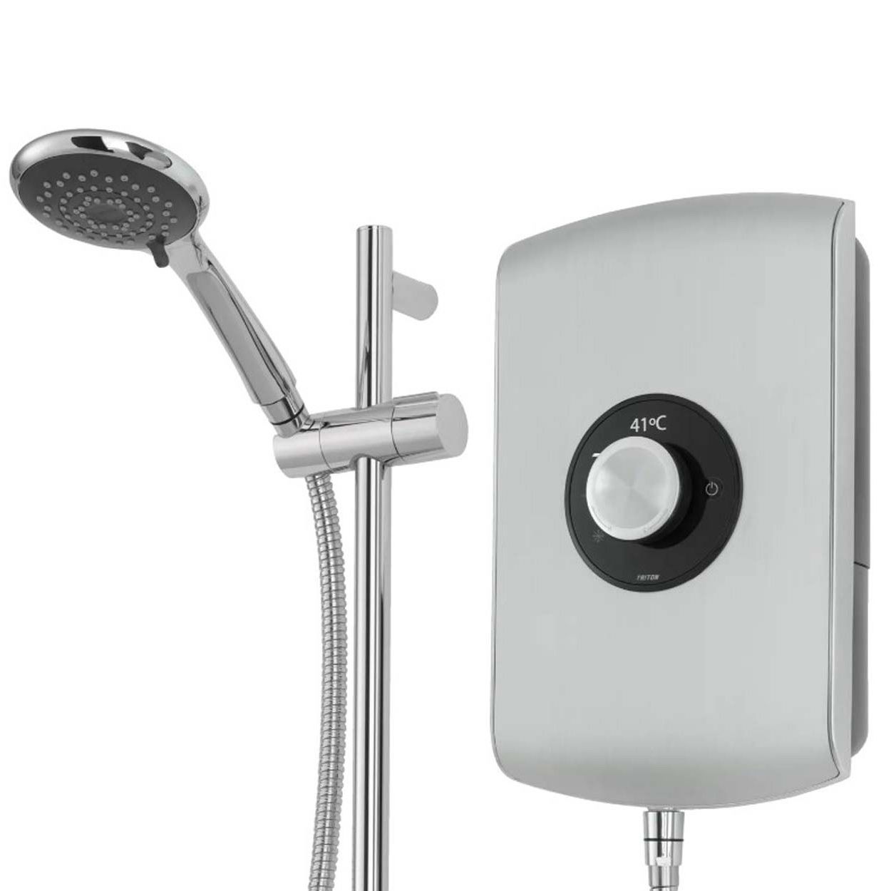 Triton Amore Electric Shower - Brushed Steel