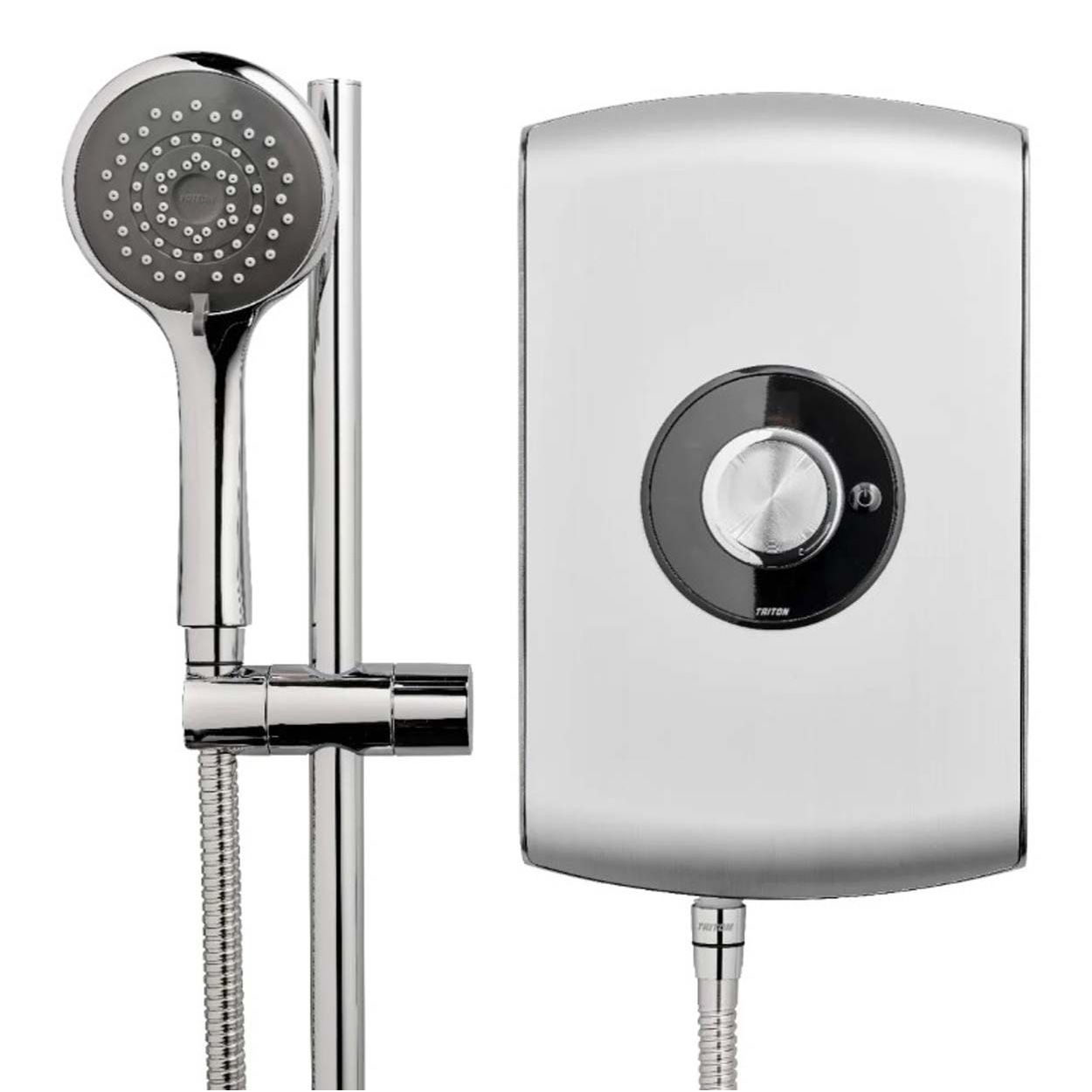 Triton Amore Electric Shower - Brushed Steel