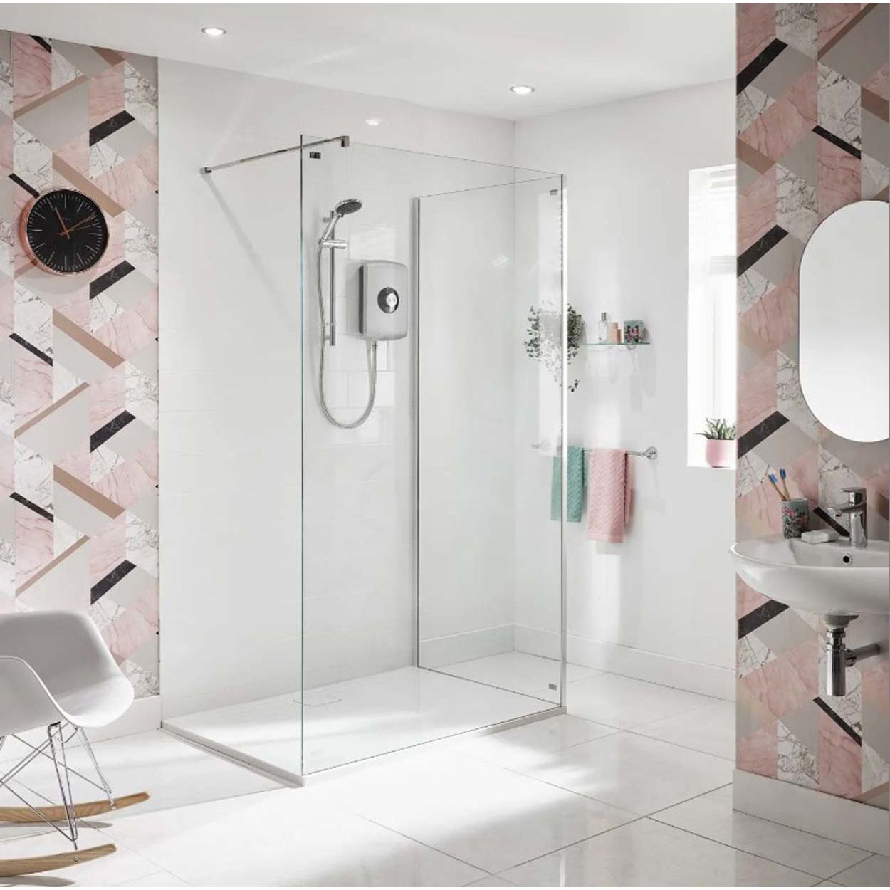 Triton Amore Electric Shower - Brushed Steel