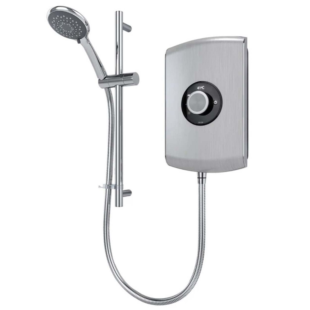 Triton Amore Electric Shower - Brushed Steel