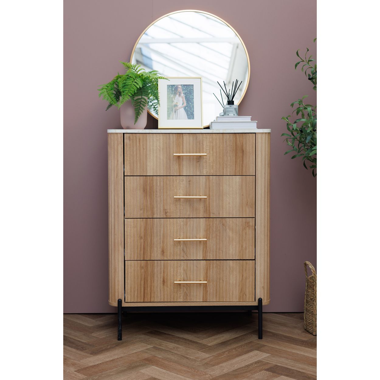 Vienna Marble Ribbed Dresser