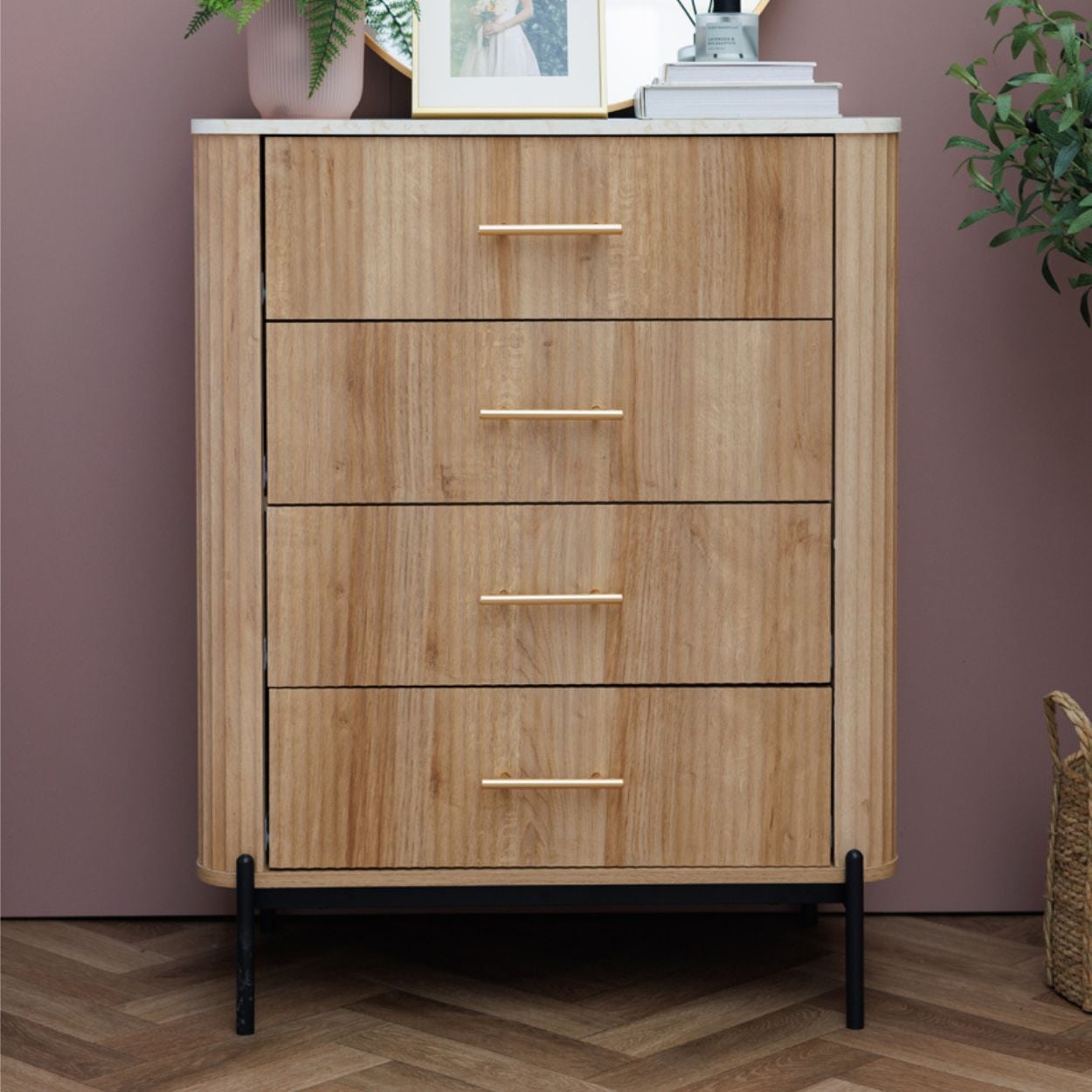 Vienna Marble Ribbed Dresser