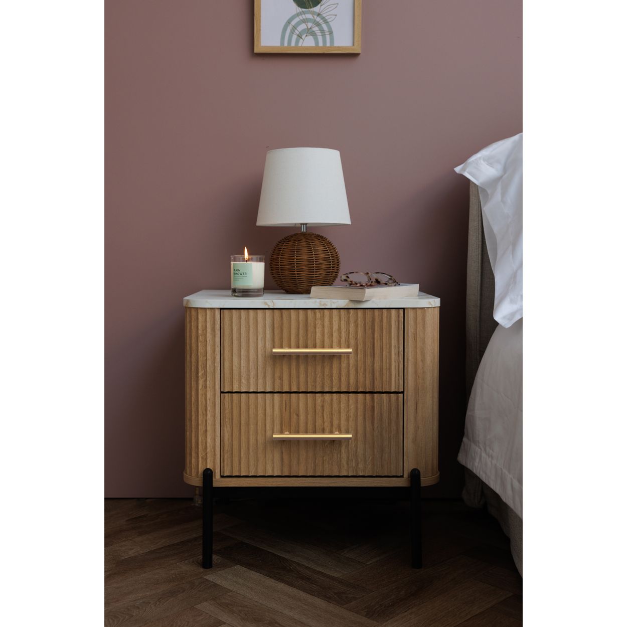 Vienna Marble Ribbed Nightstand