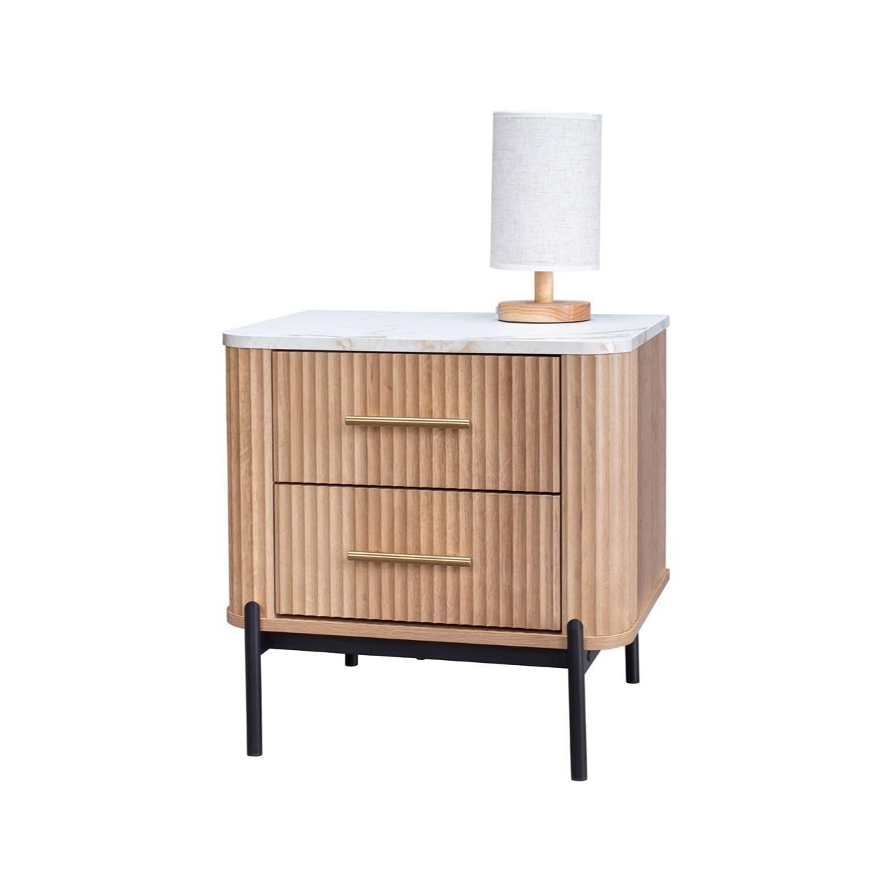 Vienna Marble Ribbed Nightstand