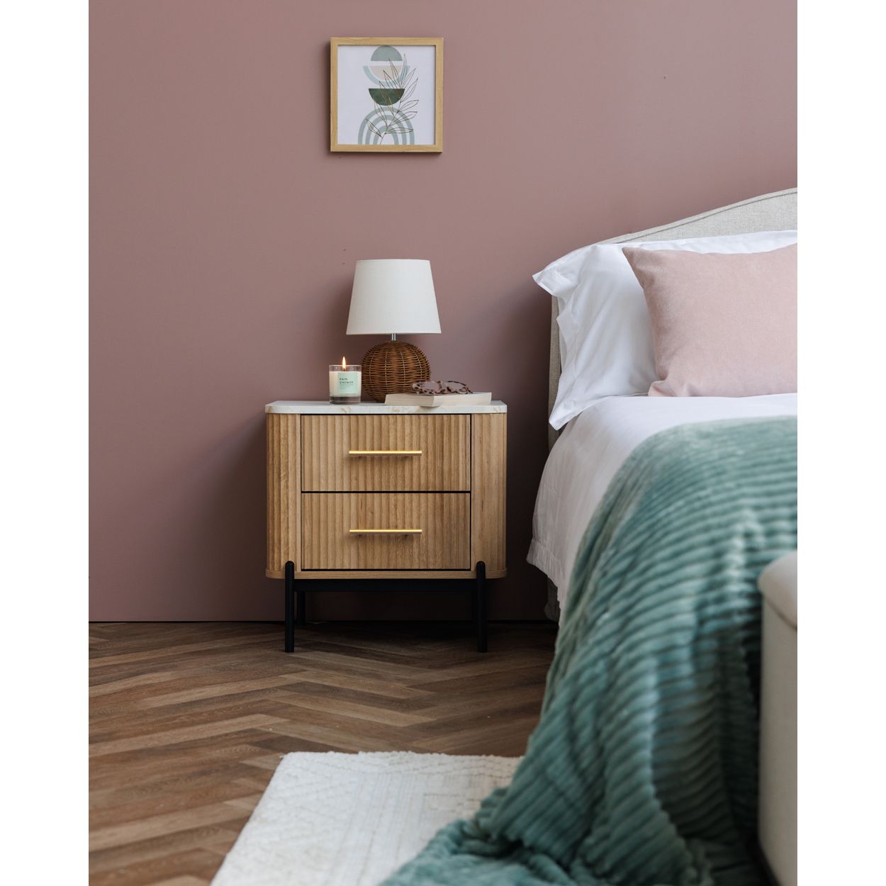Vienna Marble Ribbed Nightstand