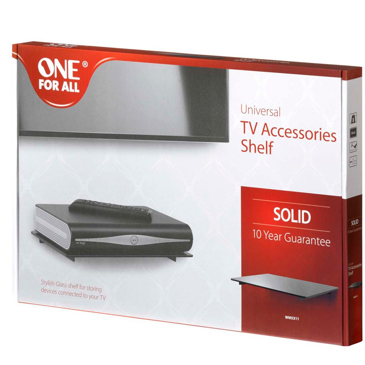 Glass Shelf Holds Up To 8Kg For Satellite Boxes