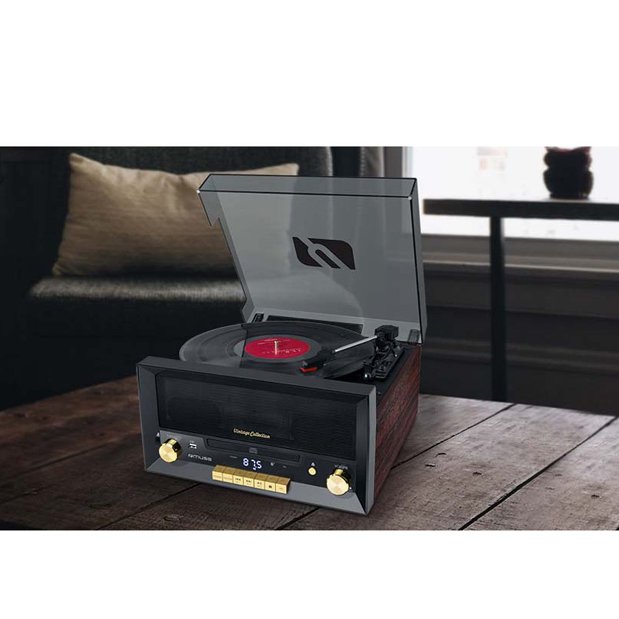 Muse Turntable Micro System 6 In1 Usb Port 20W