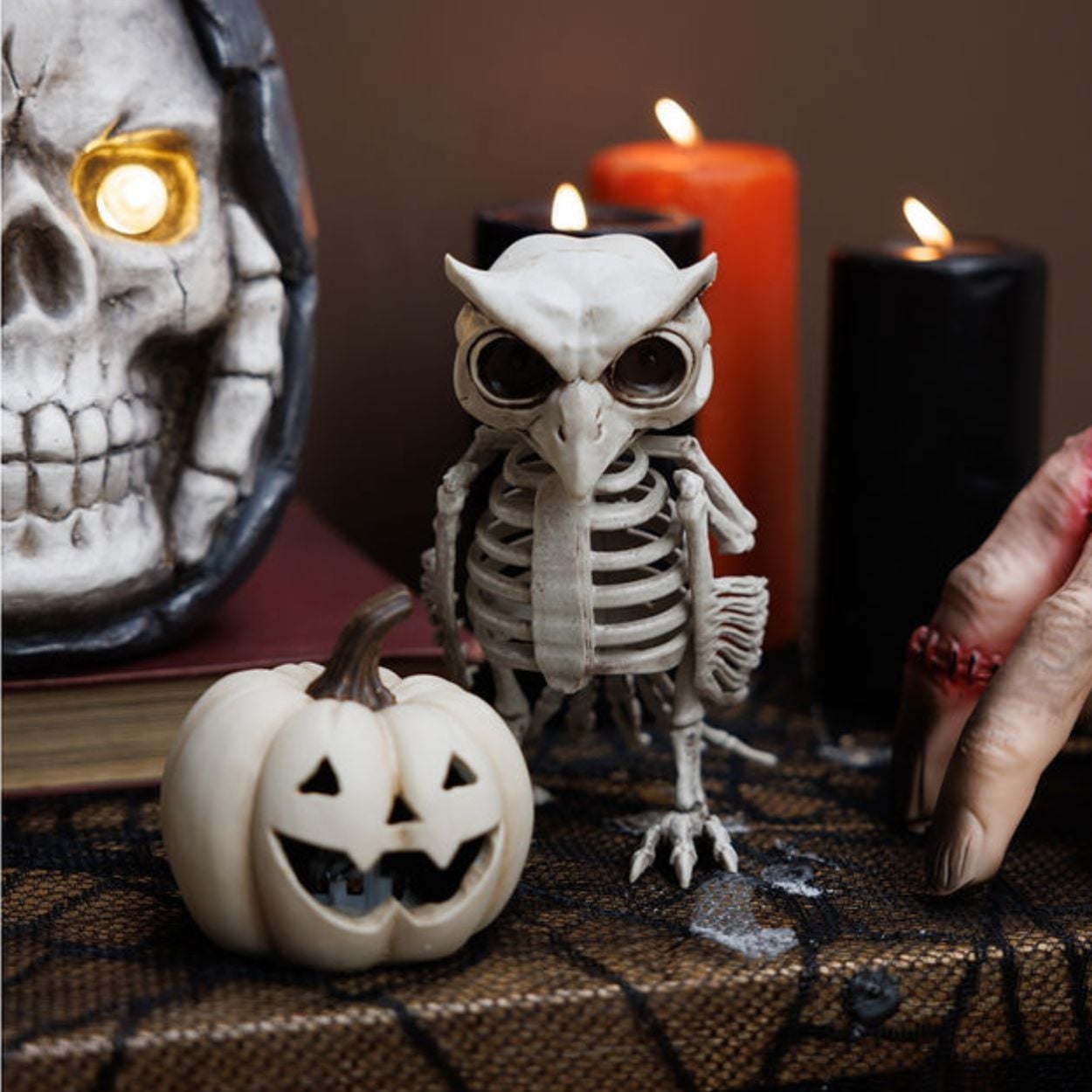 Halloween 16Cm Light Up Skeleton Owl