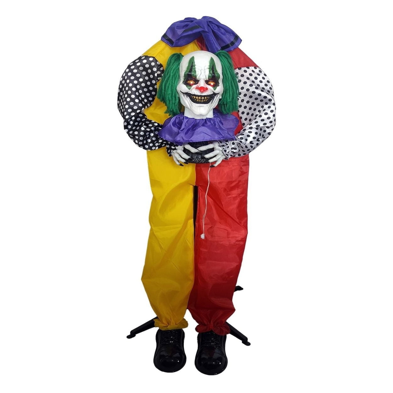 Halloween 140Cm Standing Animated Clown Holding His Head