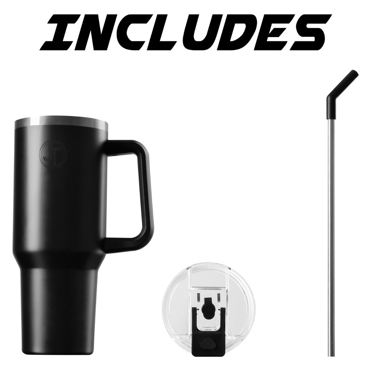 Stainless Steel Mug With Handle 40 oz Black 