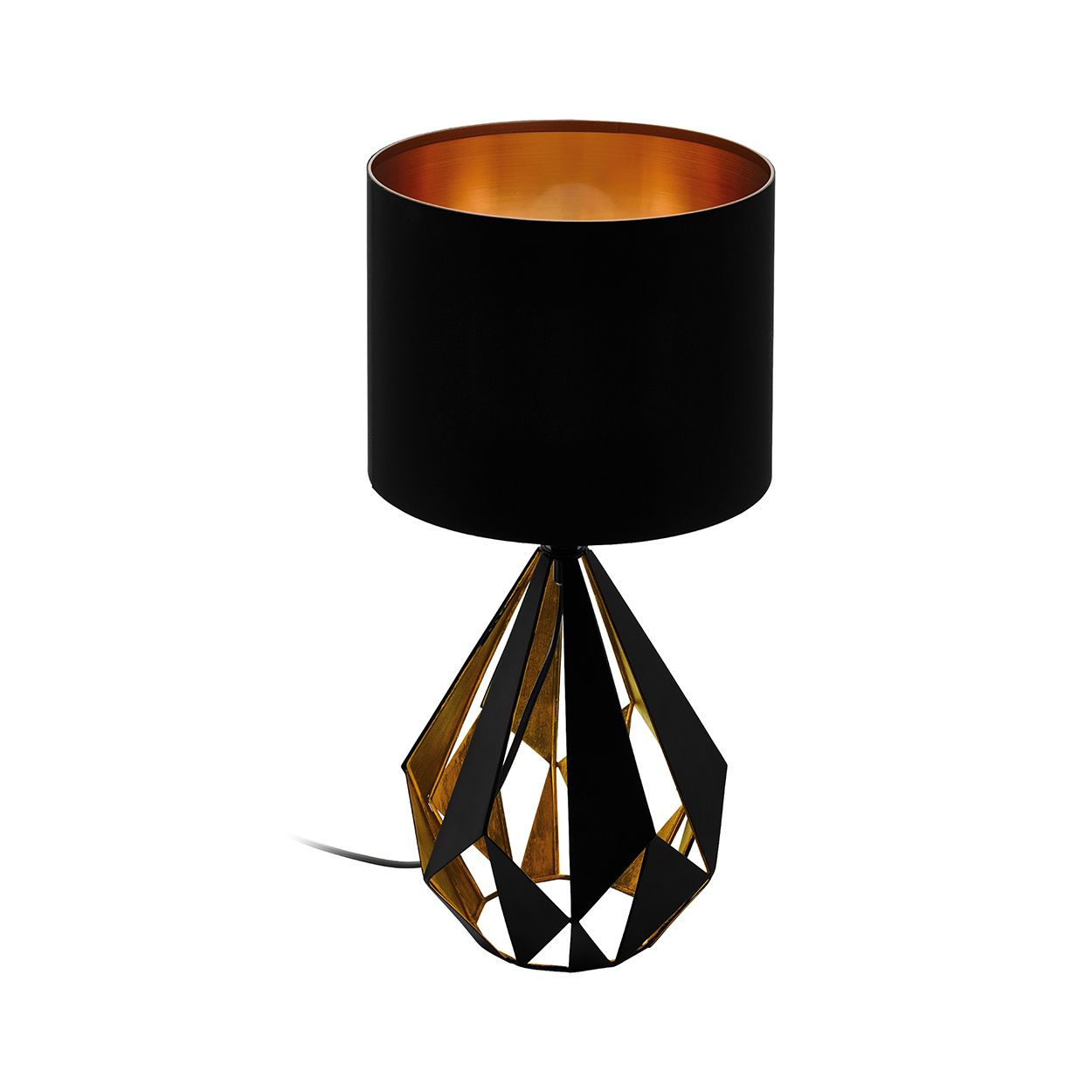 EGLO Carlton 5 1-Light Geometric Black And Copper Table Lamp