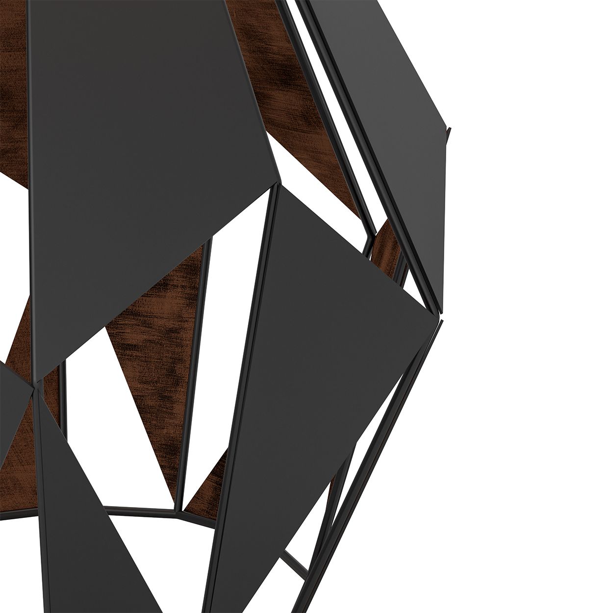 EGLO Carlton 5 1-Light Geometric Black And Copper Table Lamp