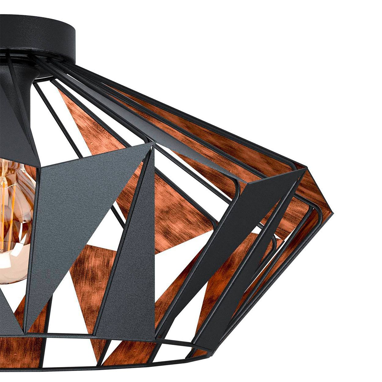 EGLO Carlton 6 1-Light Geometric Black And Copper Ceiling Light