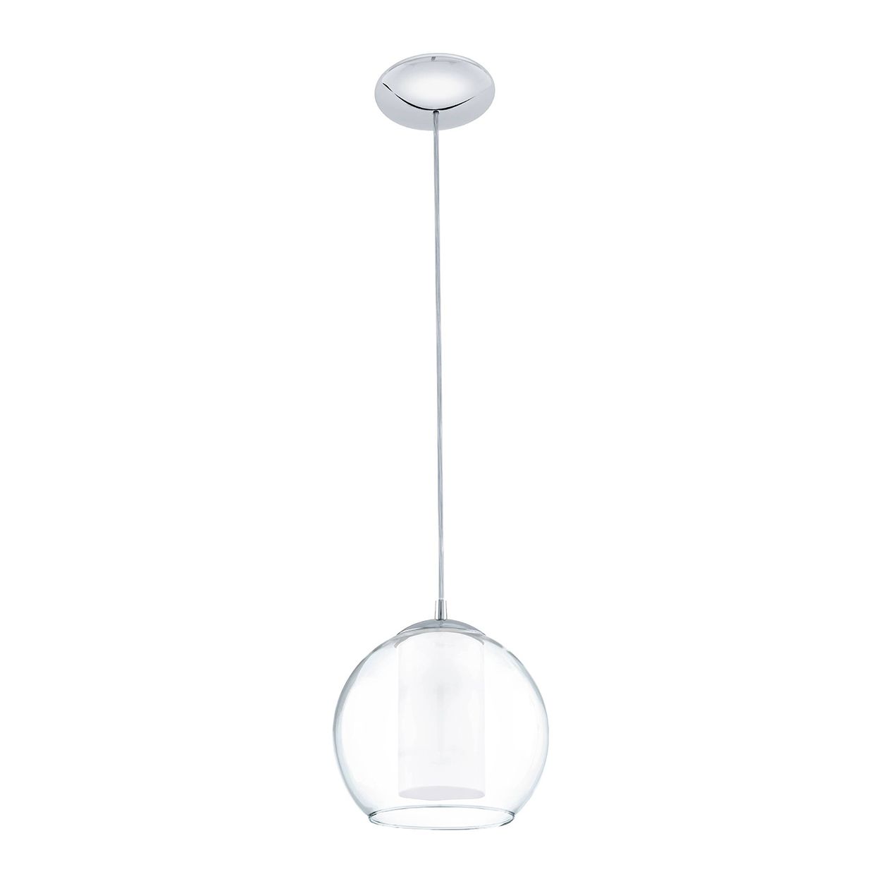EGLO Bolsano Clear And White Glass 1 Light Ceiling Fitting