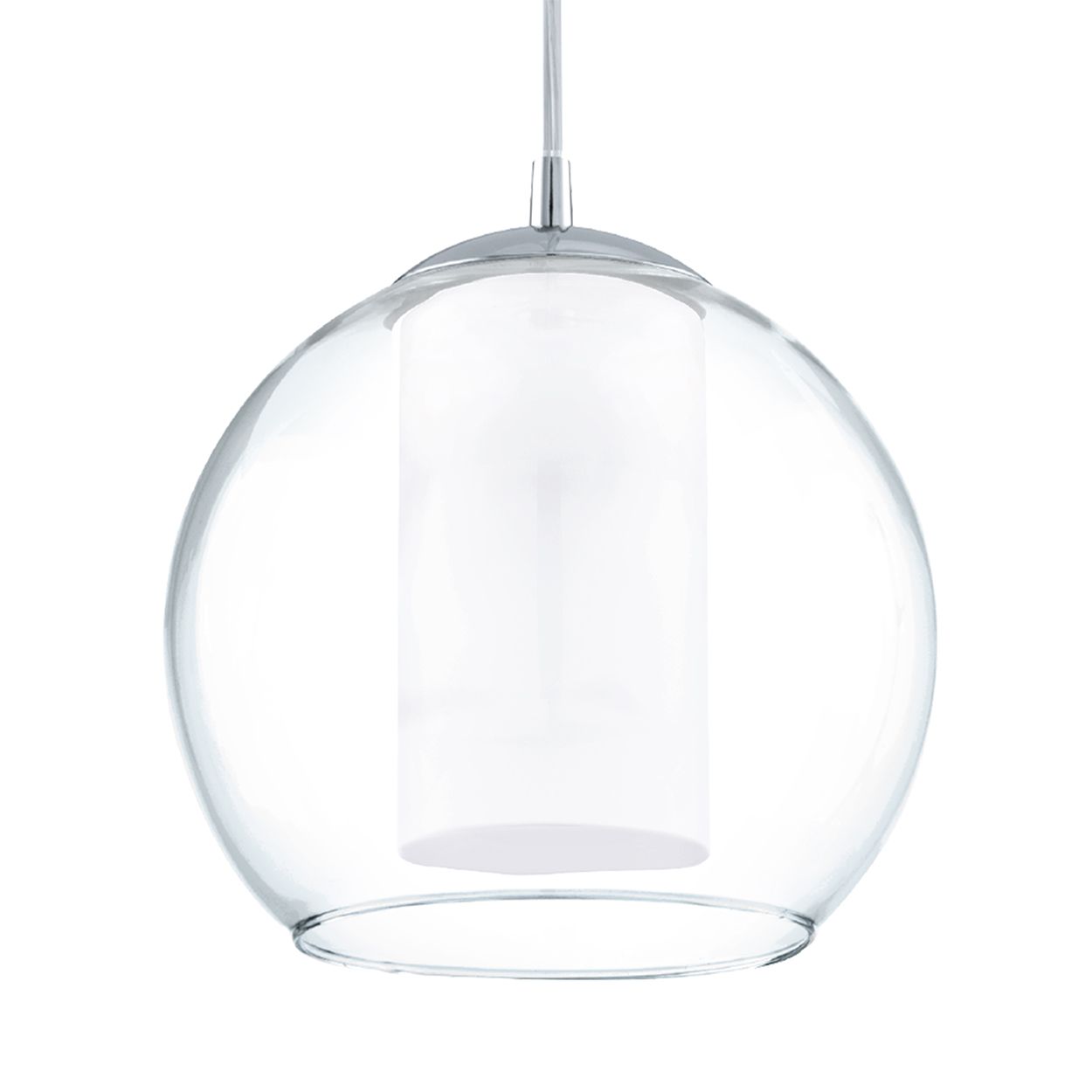 EGLO Bolsano Clear And White Glass 1 Light Ceiling Fitting