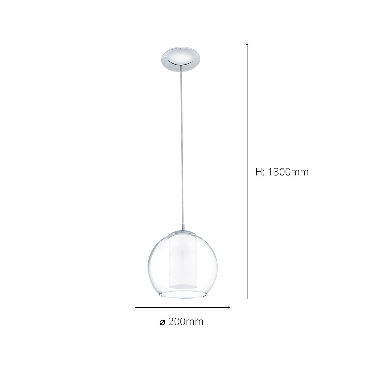 EGLO Bolsano Clear And White Glass 1 Light Ceiling Fitting