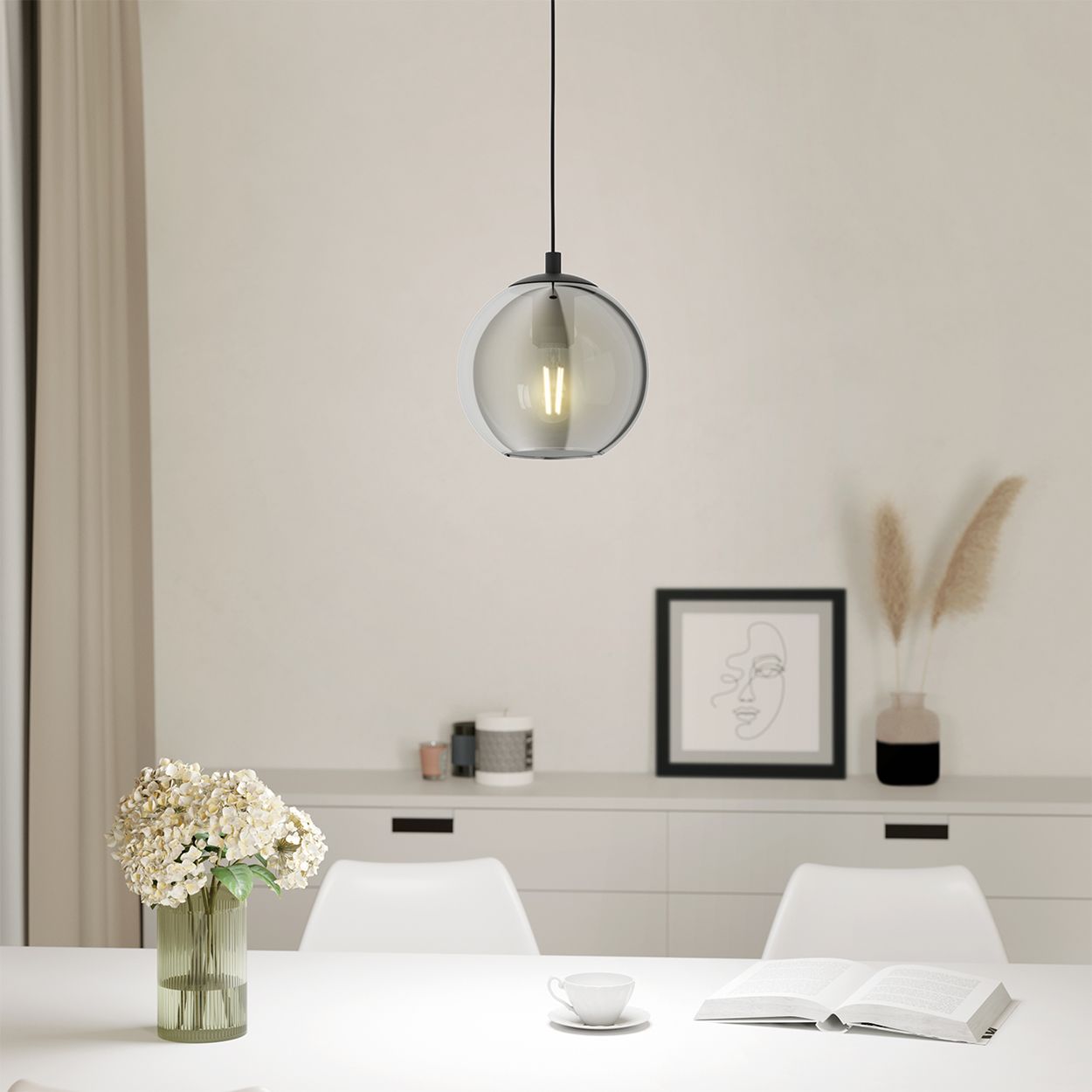 EGLO Ariscani Smoked Glass Single Pendant