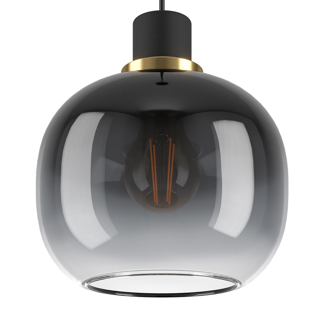 EGLO Oilella 1-Light Black To Grey Gradient Hanging Pendant Light