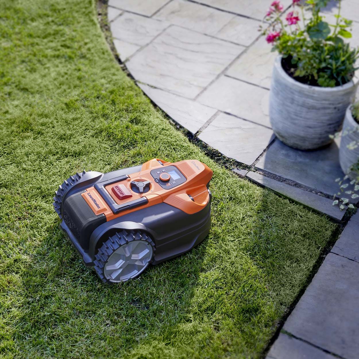 LawnMaster OcuMow 18 Drop and Mow Robotic Mower with Docking Station