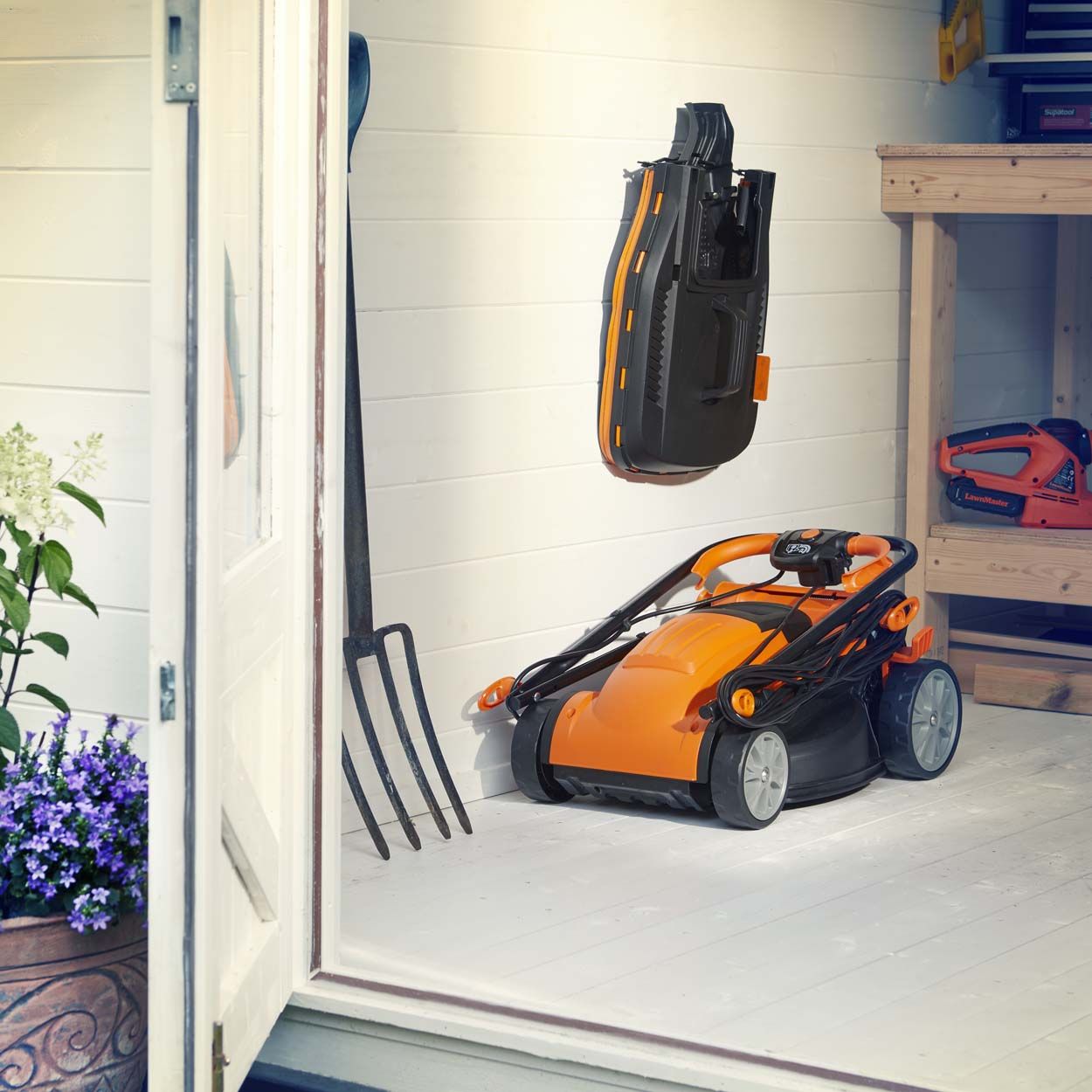 LawnMaster 1400W 34cm Electric Lawnmower and 25cm Grass Trimmer