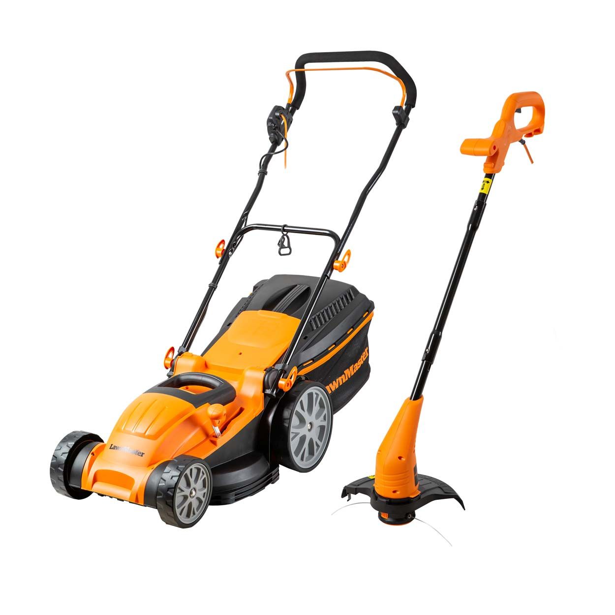 LawnMaster 1800W 40cm Electric Lawnmower and 25cm Grass Trimmer