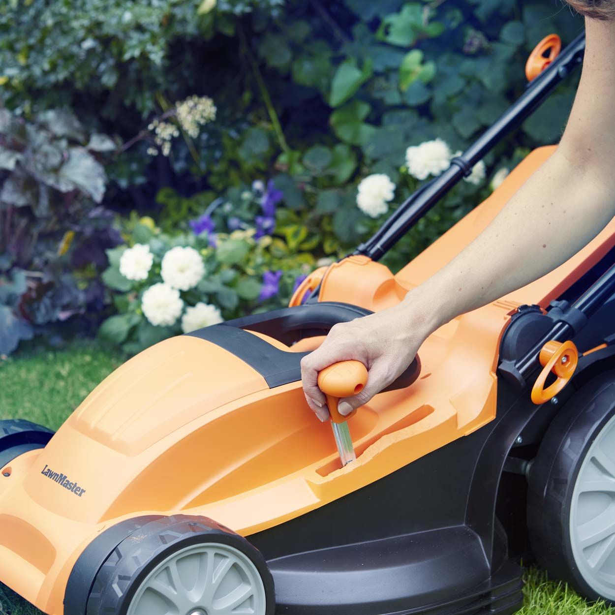 LawnMaster 1800W 40cm Electric Lawnmower and 25cm Grass Trimmer