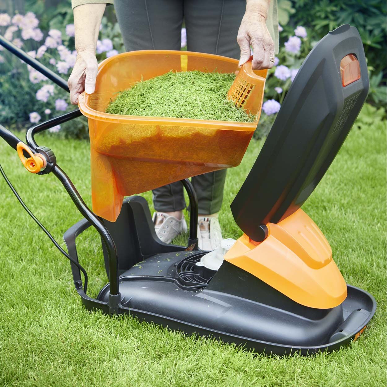LawnMaster 33cm 1500W Hover Collect Lawnmower and 350W Grass Trimmer