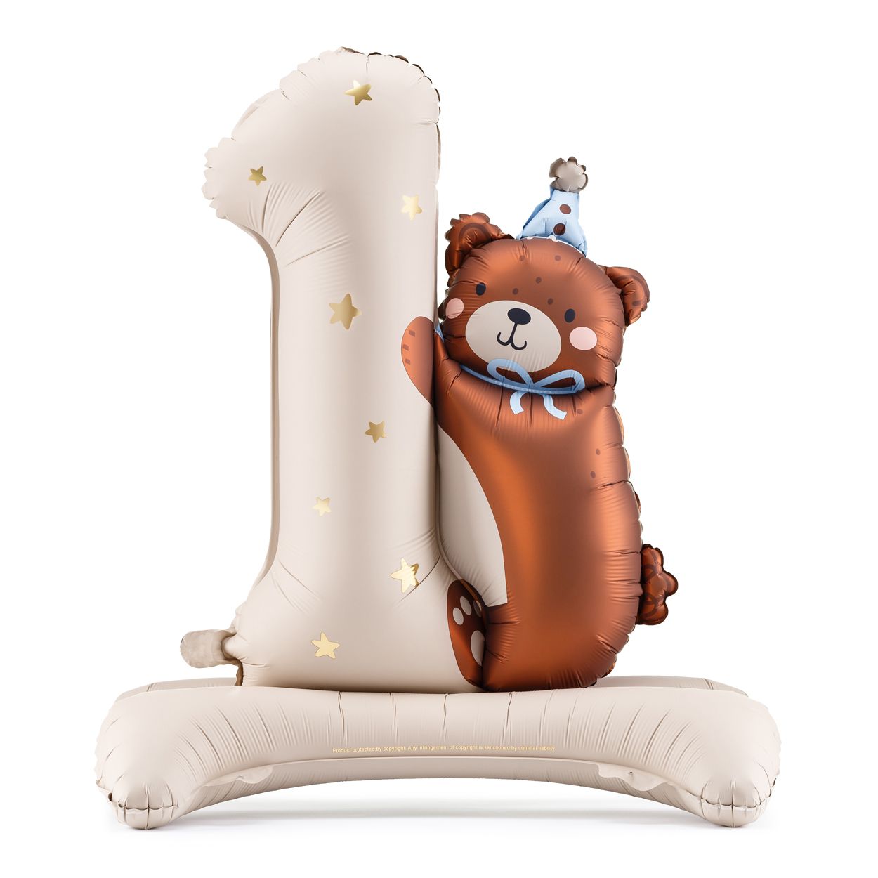 Foil Balloon Number 1 with Bear