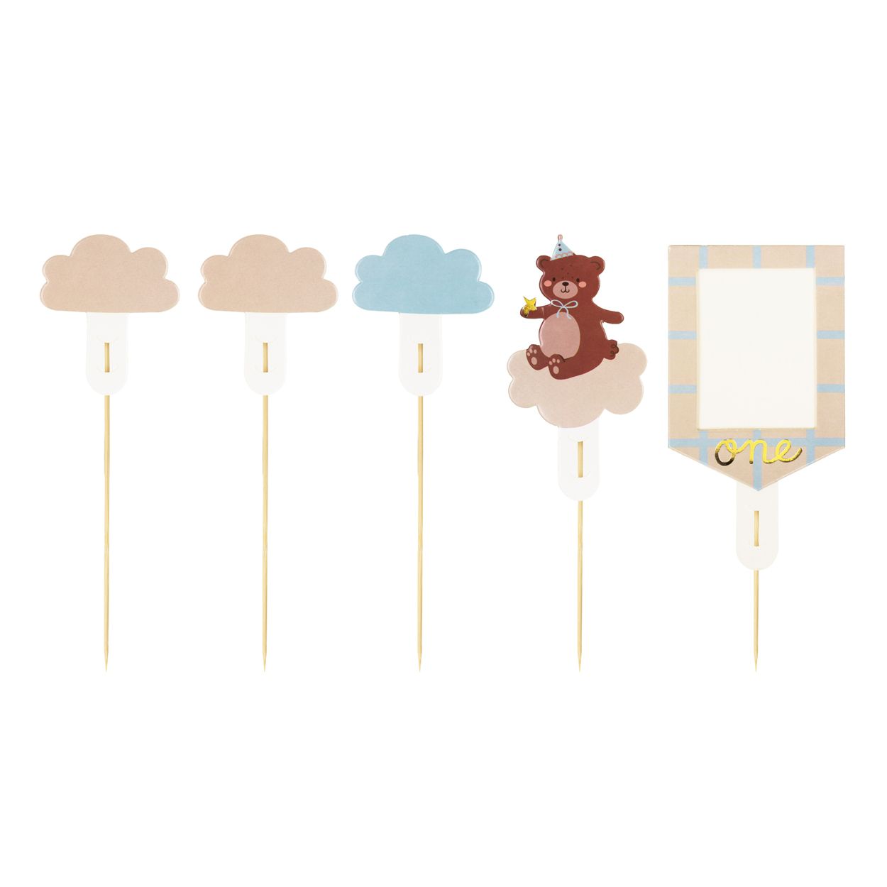Teddy Bear Cake Toppers - 5 Piece