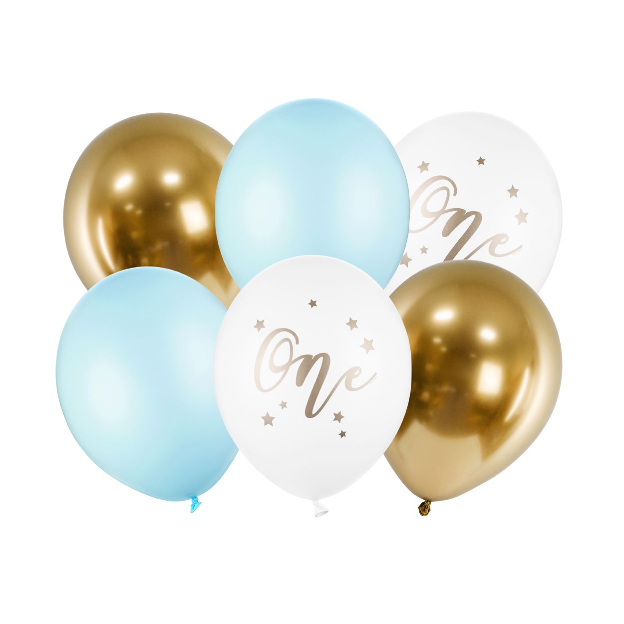 One Balloons Light Blue 6 Piece