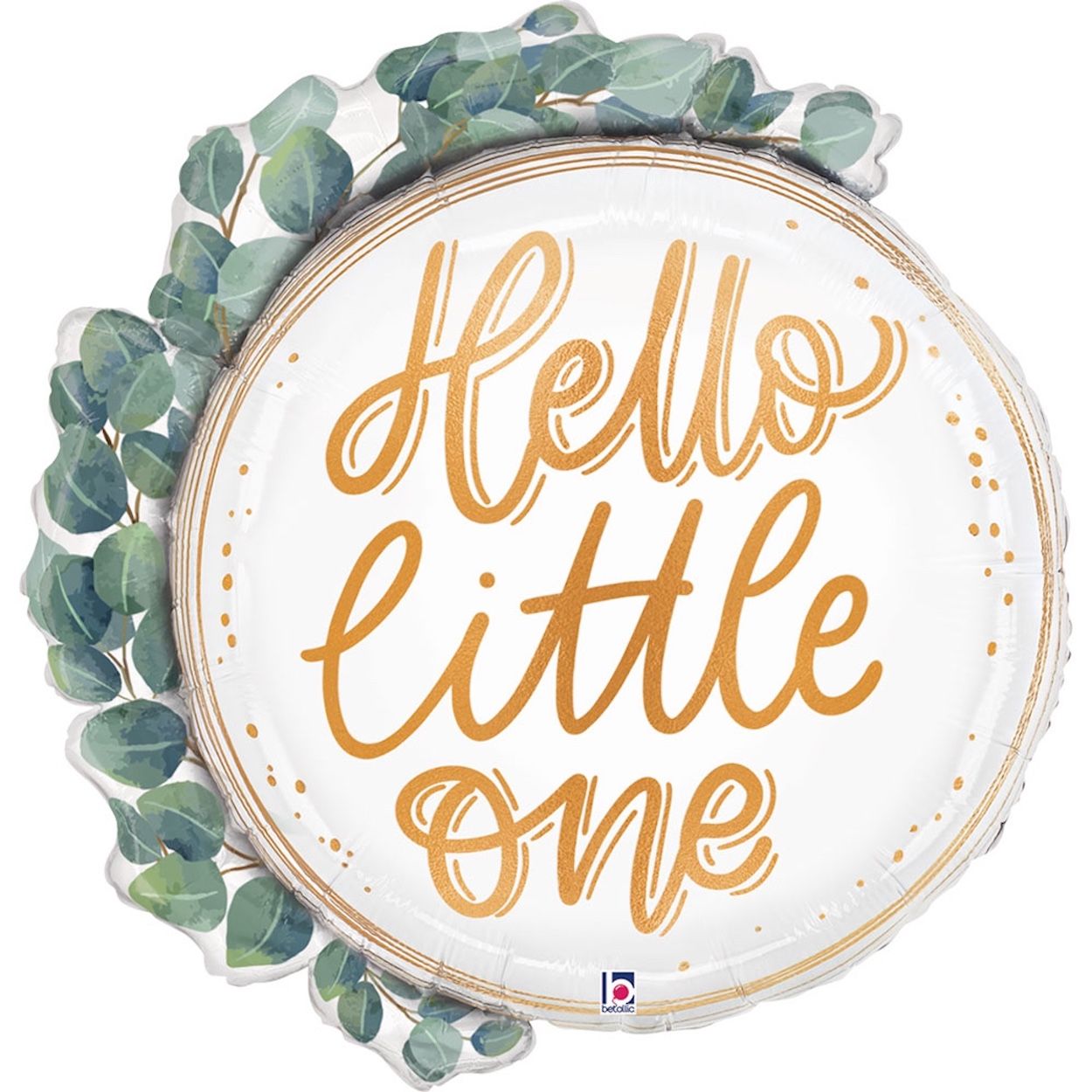 Hello Baby Eucalyptus Wreath Foil Balloon