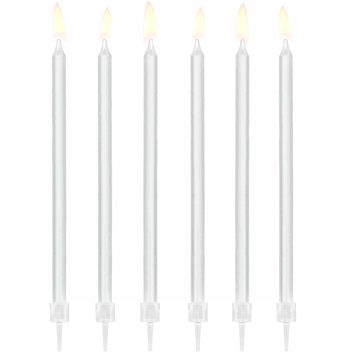 White Birthday Candles 12 Piece