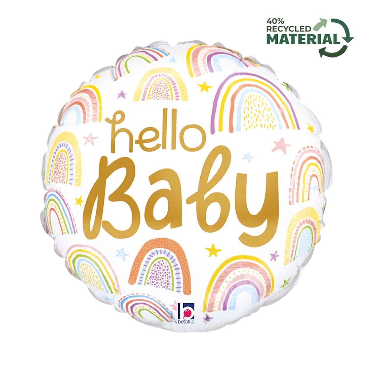 Hello Baby Rainbow Foil Balloon 18"