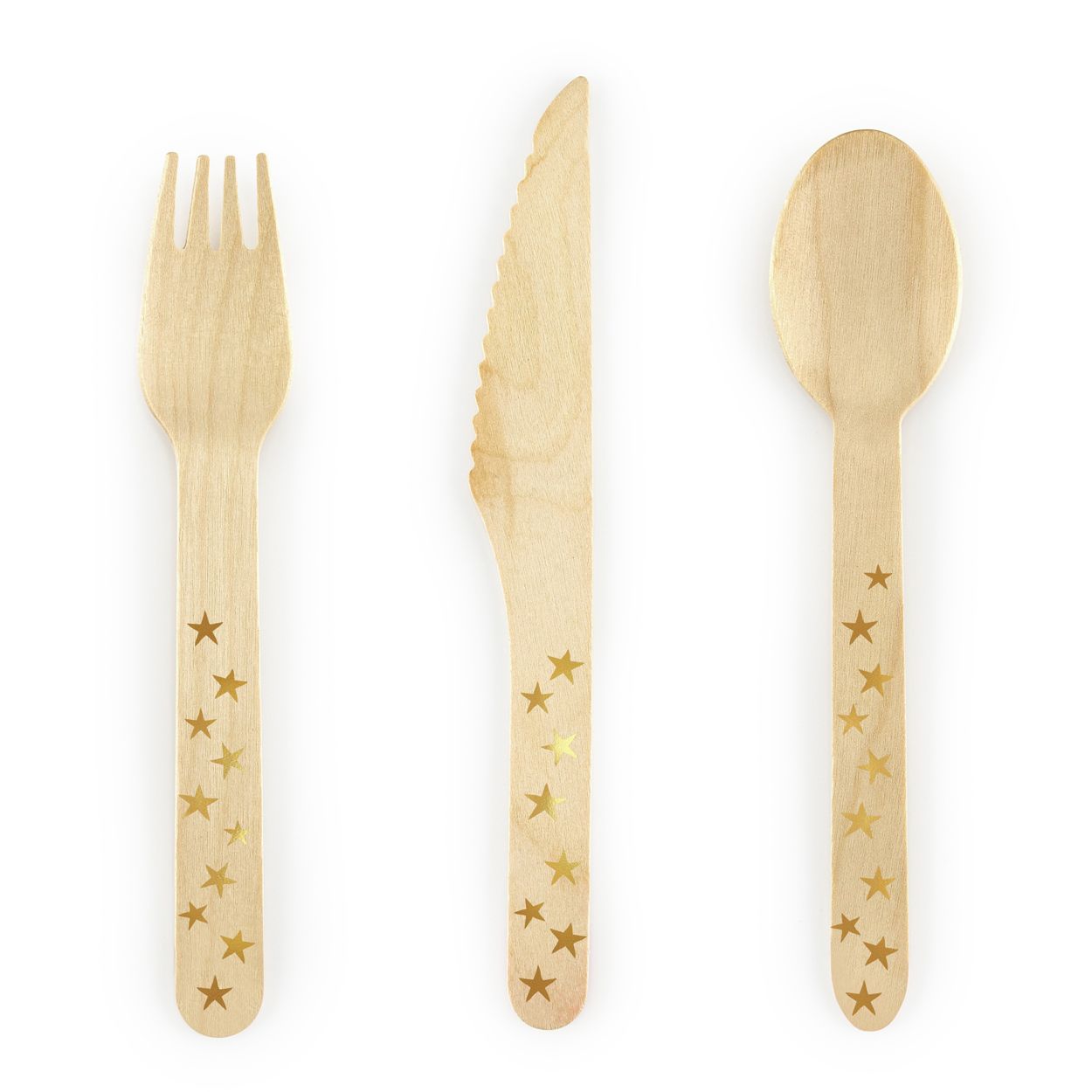Gold Star Wooden Cutlery - 18 Piece