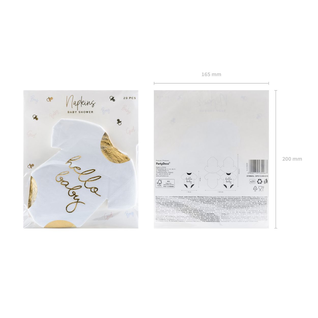 Hello Baby Napkins 20 Piece