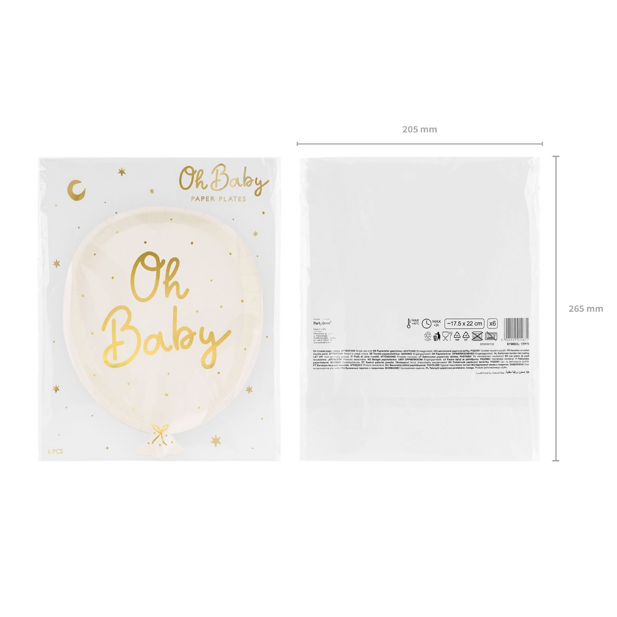 Oh Baby Plates 17.5x22cm 6 Piece