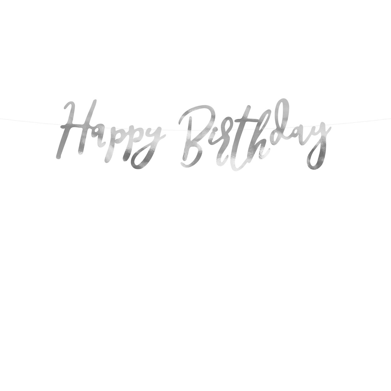 Happy Birthday Banner Silver