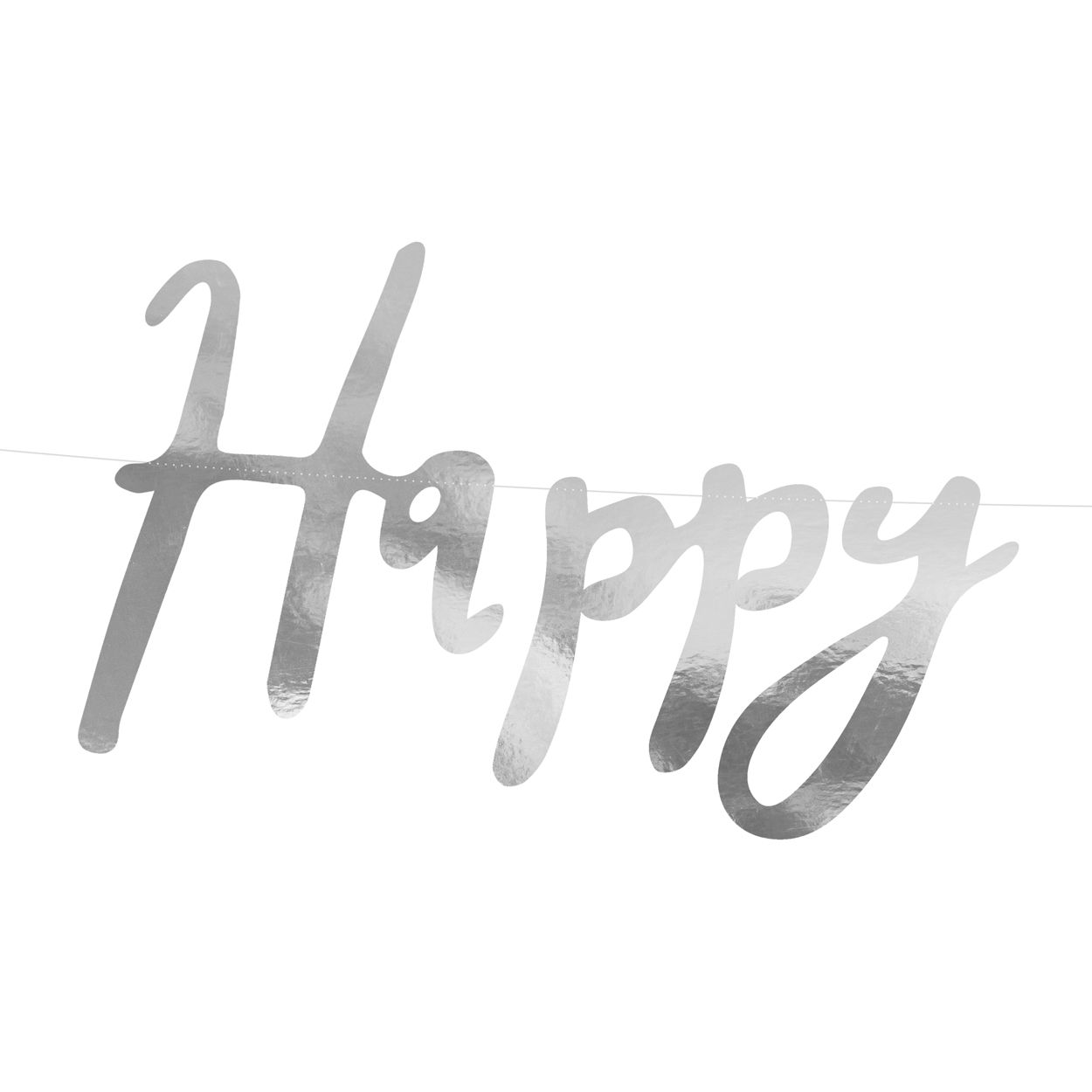 Happy Birthday Banner Silver