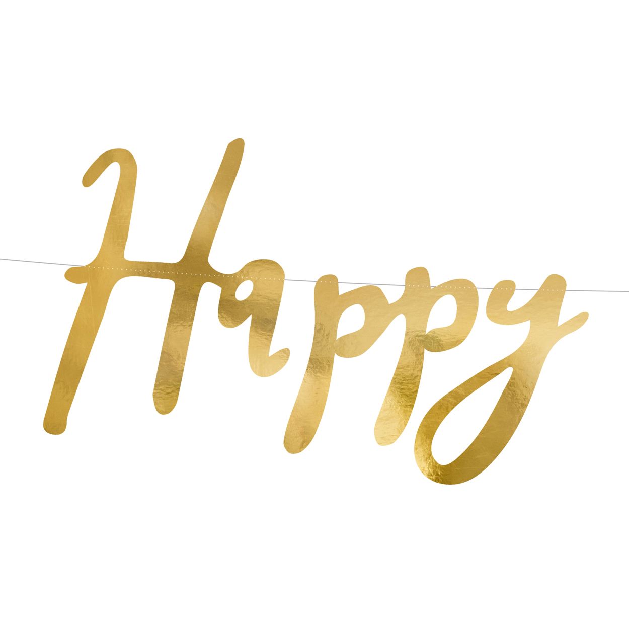 Happy Birthday Banner Gold